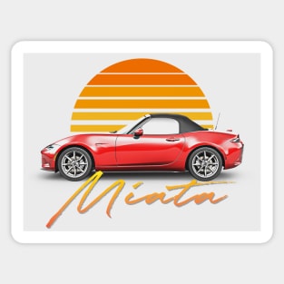 Mazda Miata (Red) / Retro Style Sunset Design Sticker